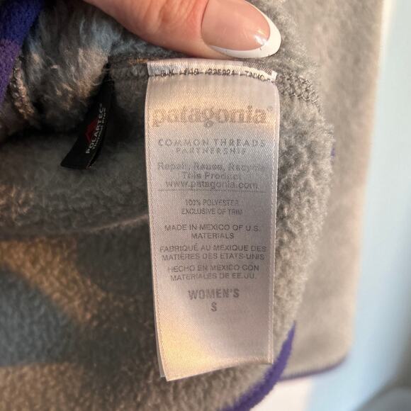 Patagonia Re-Tool Snap-T Fleece Pullover, Gray and Purple, Women's Small - Picture 8 of 9